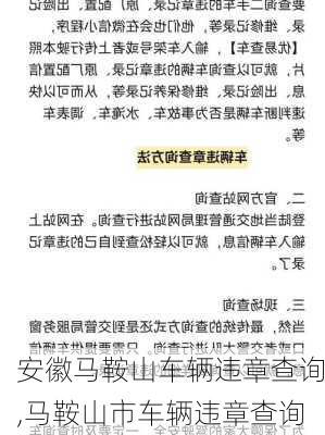 安徽马鞍山车辆违章查询,马鞍山市车辆违章查询